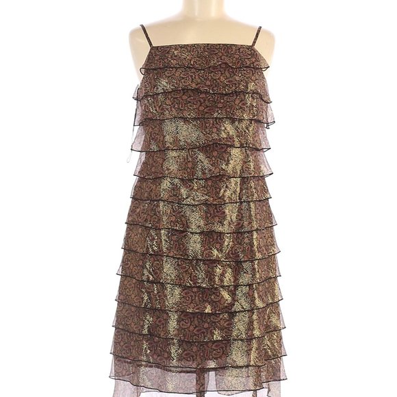 Adrianna Paisley metallic silk Cocktail Dress - Picture 7 of 8